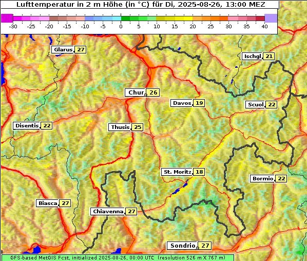 Temperatur, 26. 8. 2025