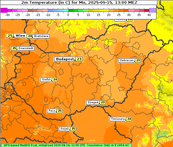 Temperatur, 15. 9. 2025