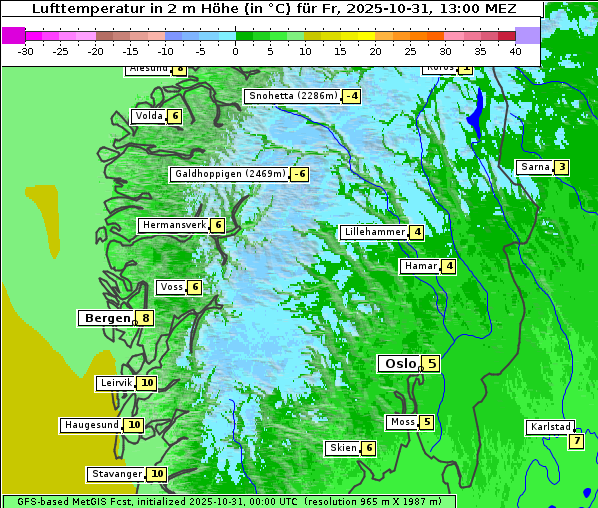 Temperatur, 31. 10. 2025
