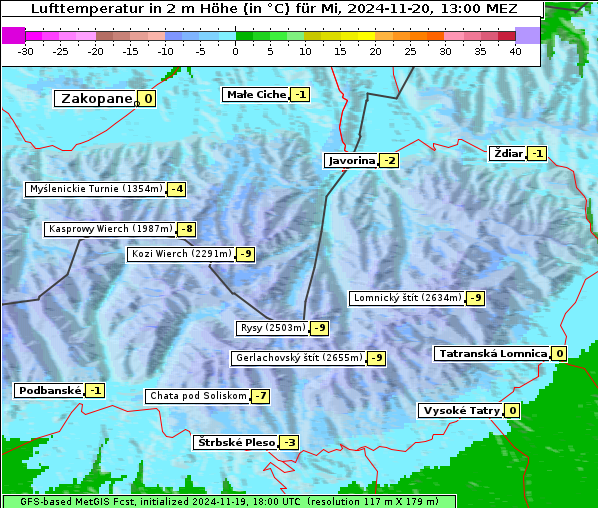 Temperatur, 20. 11. 2024