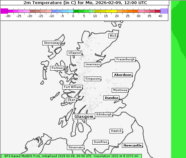 Temperatur, 9. 2. 2026
