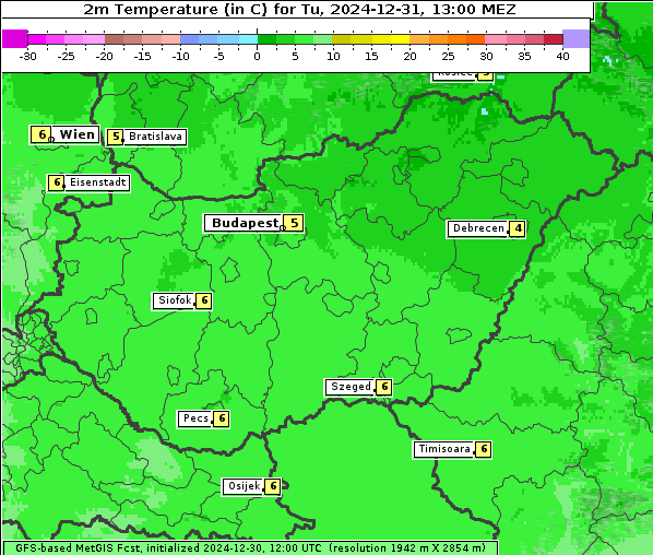 Temperatur, 31. 12. 2024