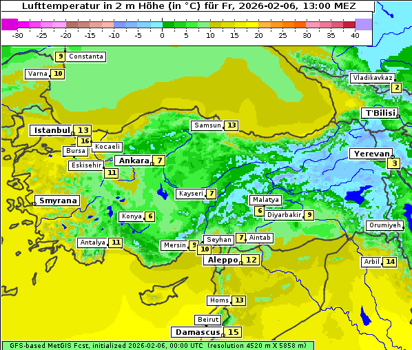 Temperatur, 6. 2. 2026