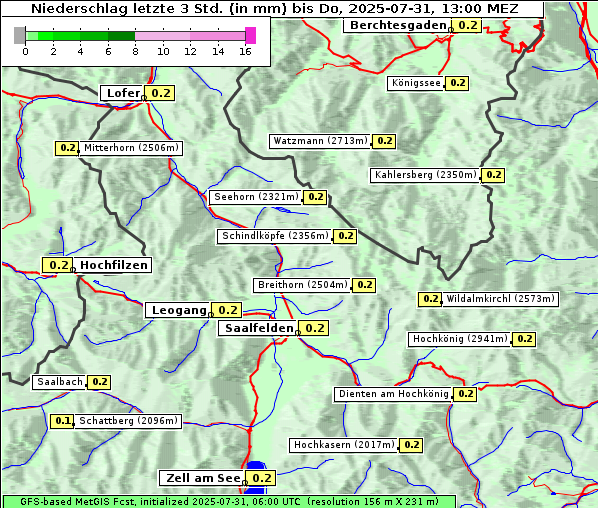 Niederschlag, 31. 7. 2025