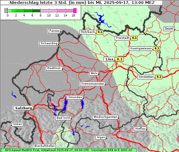 Niederschlag, 17. 9. 2025