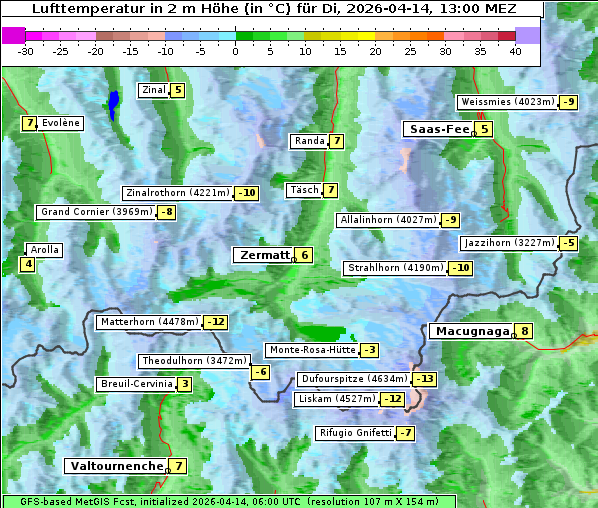 Temperatur, 14. 4. 2026