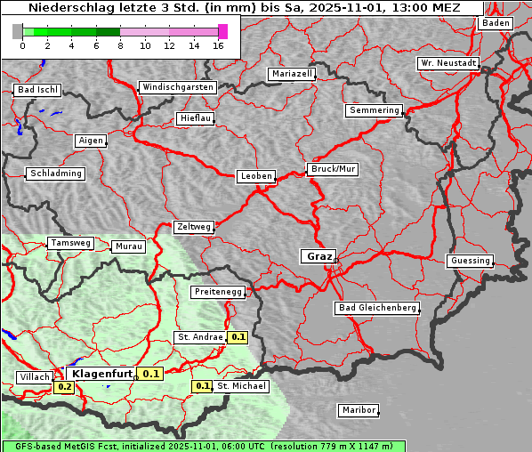 Niederschlag, 1. 11. 2025