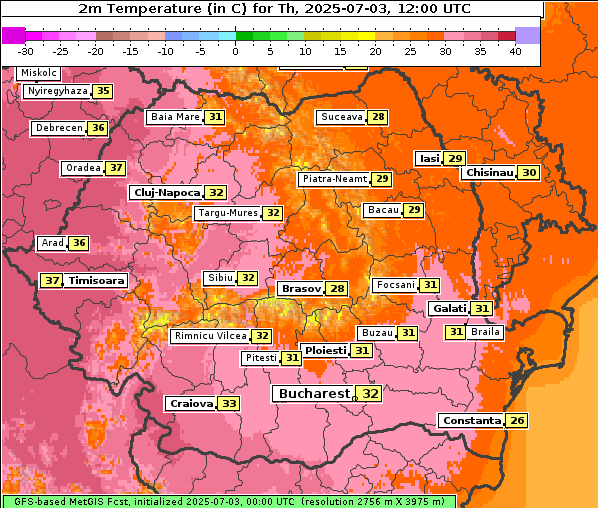 Temperatur, 3. 7. 2025