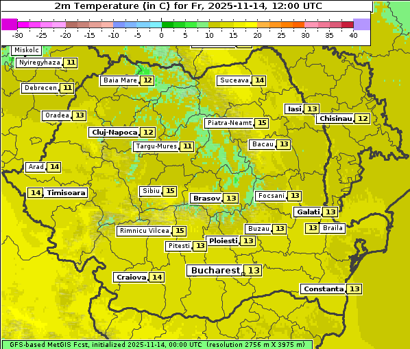 Temperatur, 14. 11. 2025