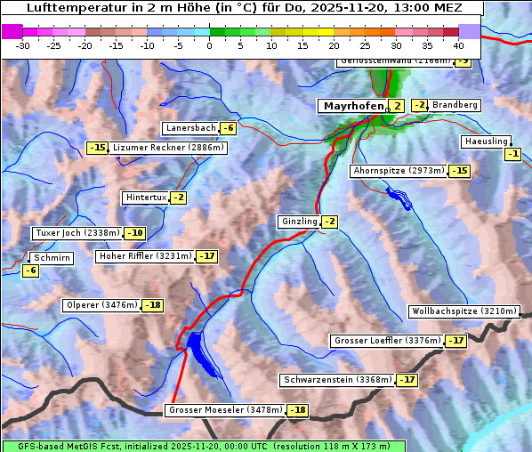 Temperatur, 20. 11. 2025
