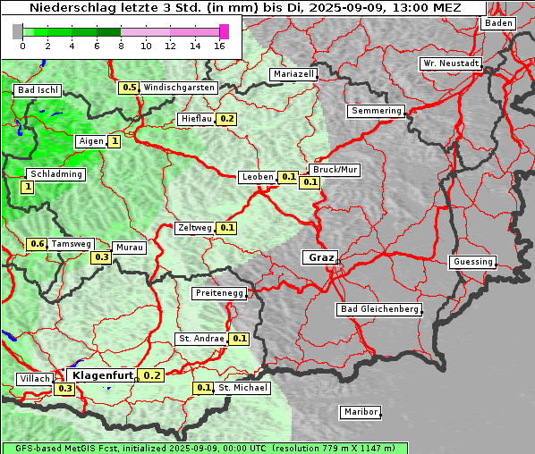 Niederschlag, 9. 9. 2025