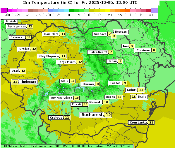 Temperatur, 5. 12. 2025
