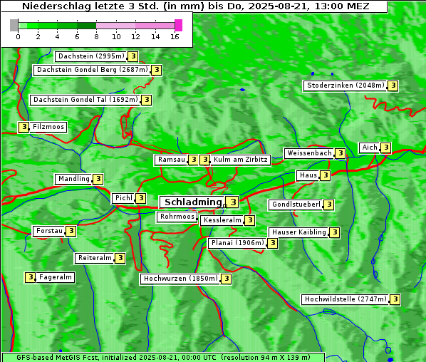 Niederschlag, 21. 8. 2025
