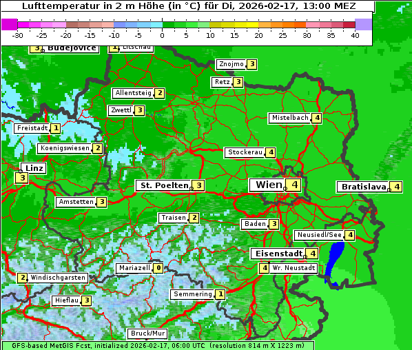Temperatur, 17. 2. 2026