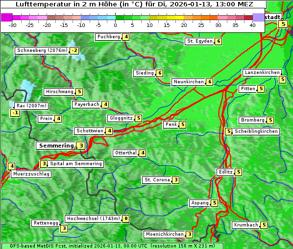 Temperatur, 13. 1. 2026