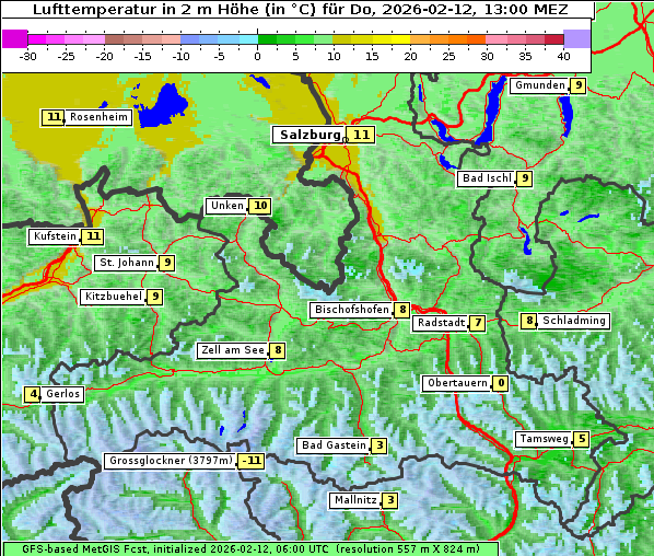Temperatur, 12. 2. 2026