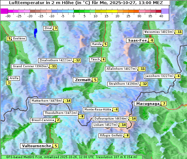 Temperatur, 27. 10. 2025