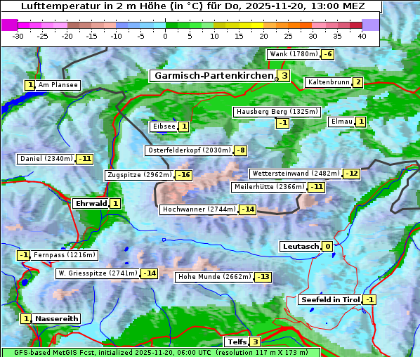 Temperatur, 20. 11. 2025
