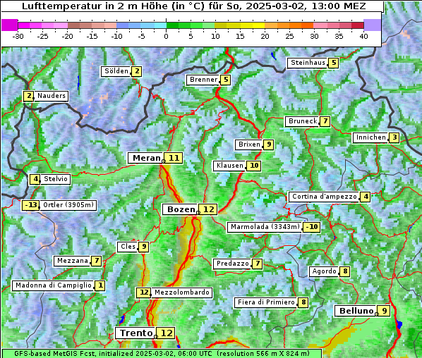 Temperatur, 2. 3. 2025