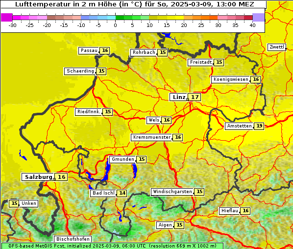 Temperatur, 9. 3. 2025