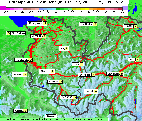 Temperatur, 29. 11. 2025