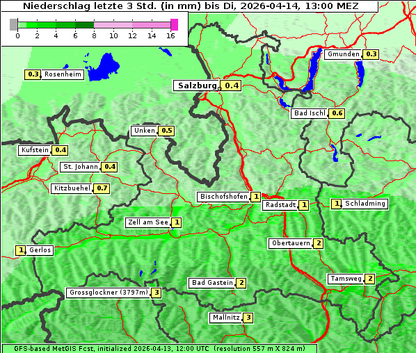 Niederschlag, 14. 4. 2026