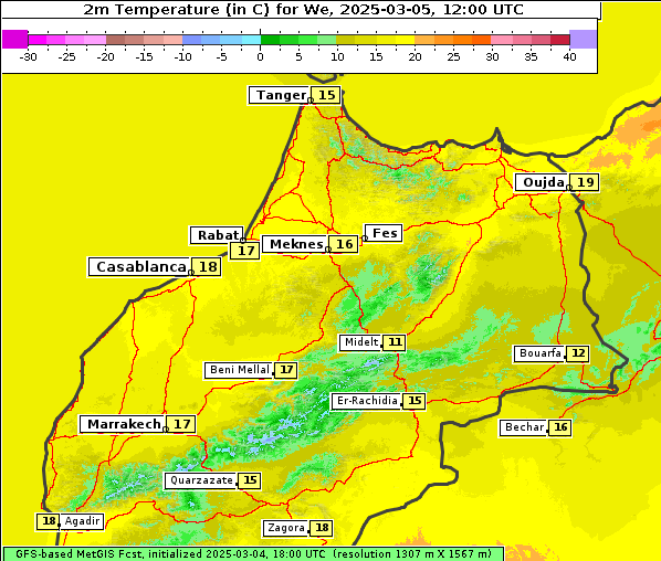 Temperatur, 5. 3. 2025