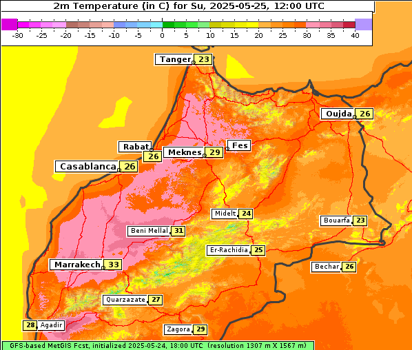 Temperatur, 25. 5. 2025