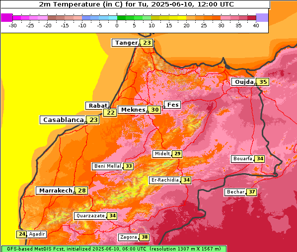 Temperatur, 10. 6. 2025