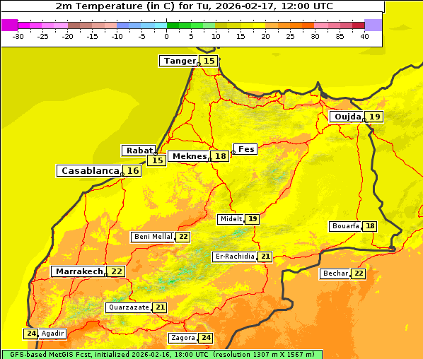 Temperatur, 17. 2. 2026