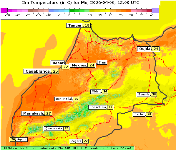 Temperatur, 6. 4. 2026
