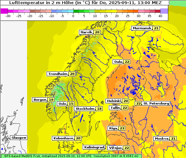 Temperatur, 11. 9. 2025