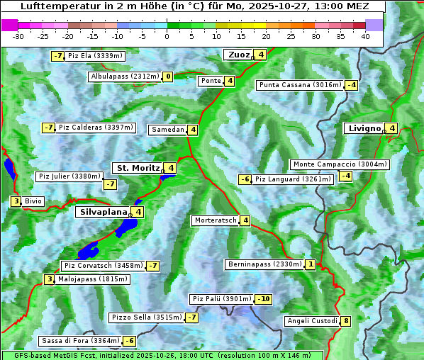 Temperatur, 27. 10. 2025