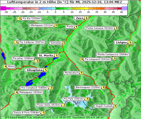 Temperatur, 10. 12. 2025