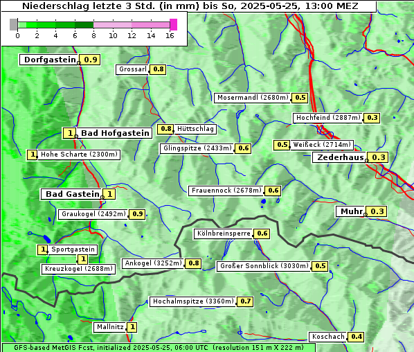Niederschlag, 25. 5. 2025