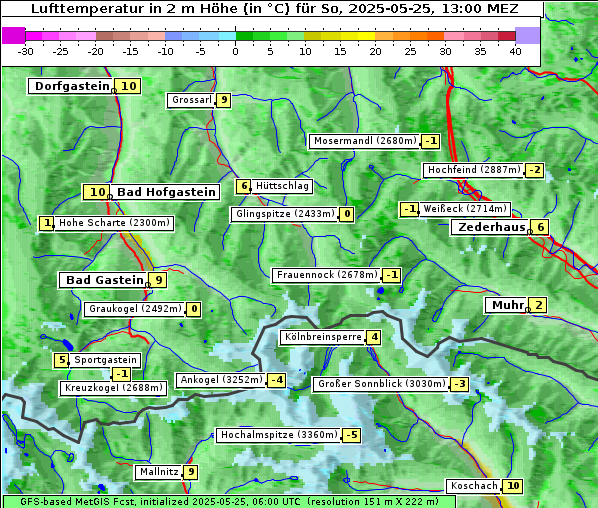 Temperatur, 25. 5. 2025