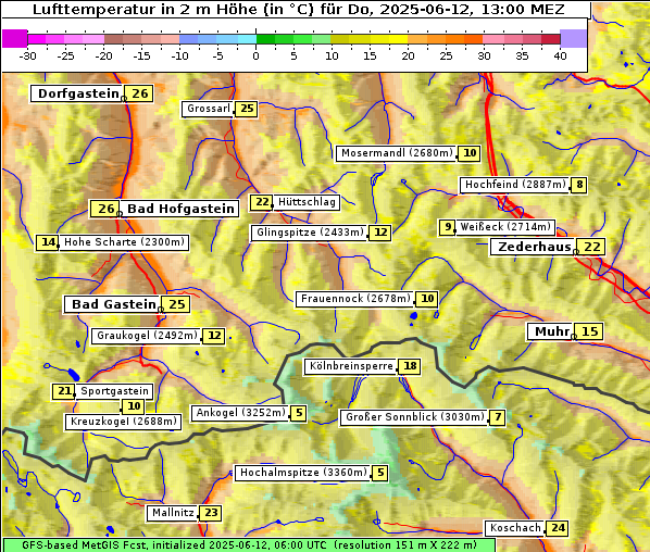 Temperatur, 12. 6. 2025