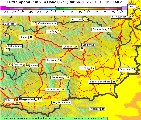 Temperatur, 1. 11. 2025