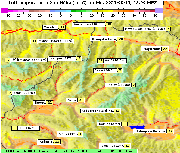 Temperatur, 15. 9. 2025