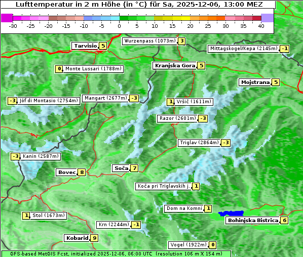 Temperatur, 6. 12. 2025