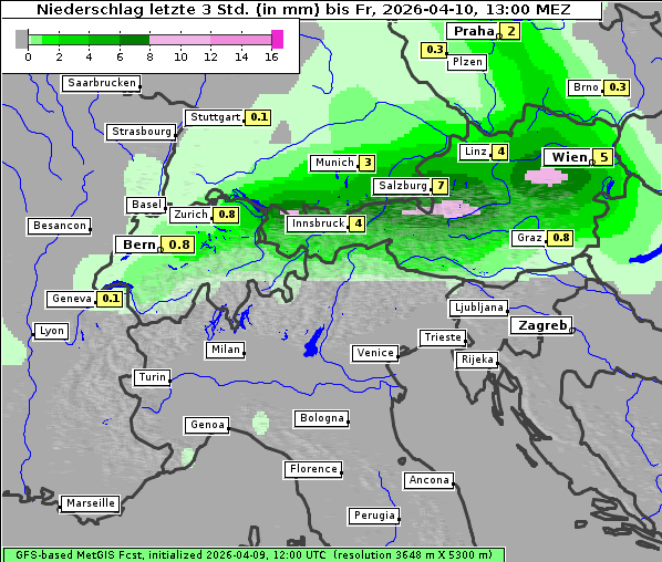 Niederschlag, 10. 4. 2026