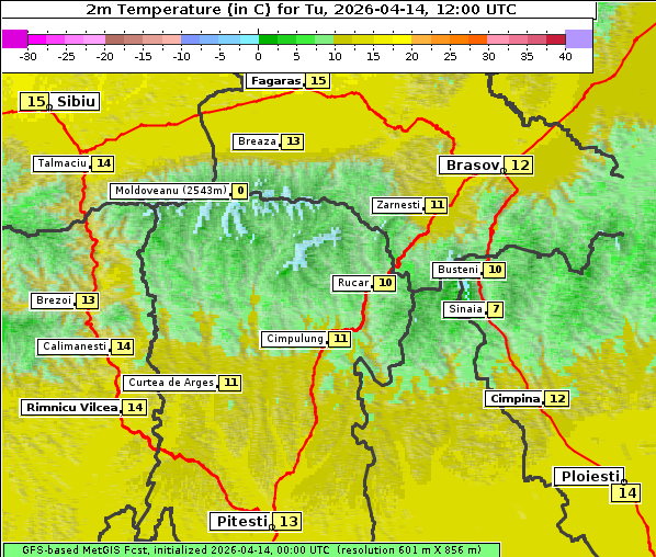 Temperatur, 14. 4. 2026