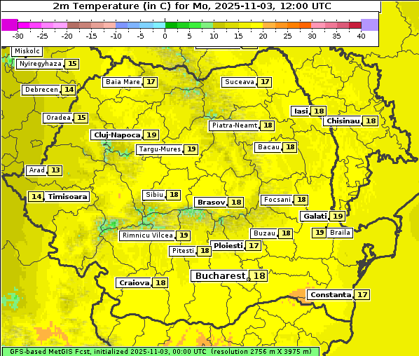 Temperatur, 3. 11. 2025