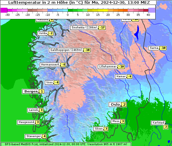 Temperatur, 30. 12. 2024