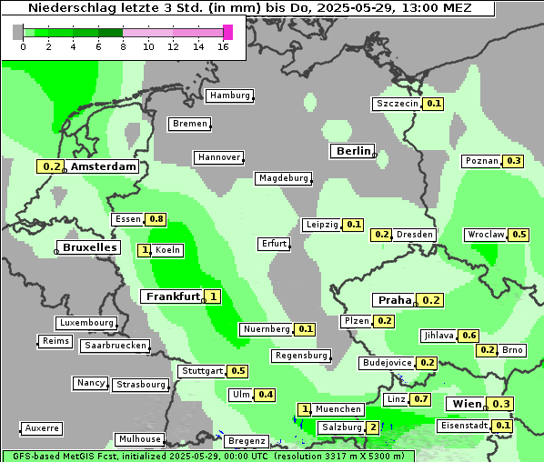 Niederschlag, 29. 5. 2025