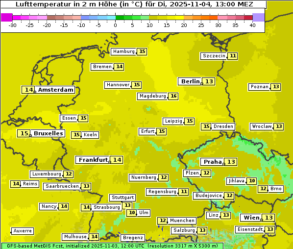 Temperatur, 4. 11. 2025