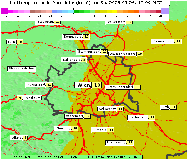 Temperatur, 26. 1. 2025