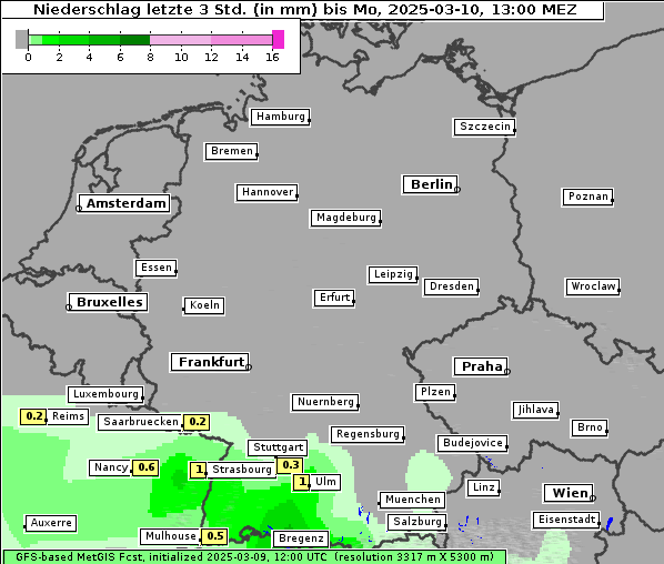 Niederschlag, 10. 3. 2025