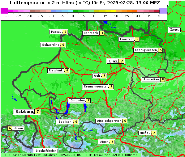 Temperatur, 28. 2. 2025