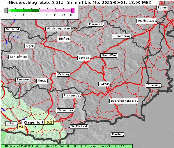 Niederschlag, 1. 9. 2025